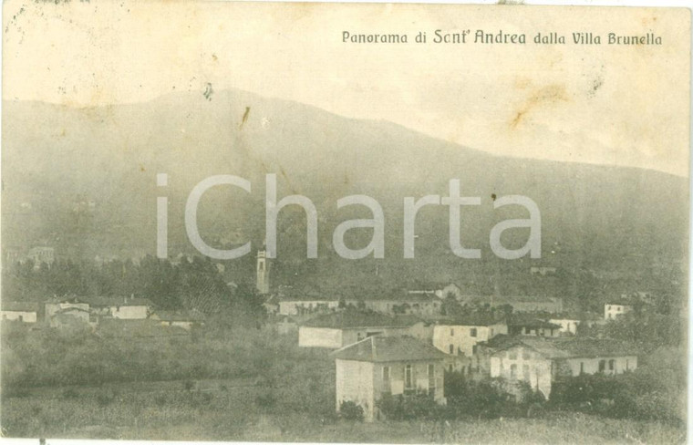 1915 COCQUIO TREVISAGO Panorama di SANT'ANDREA da Villa BRUNELLA Cartolina FG VG