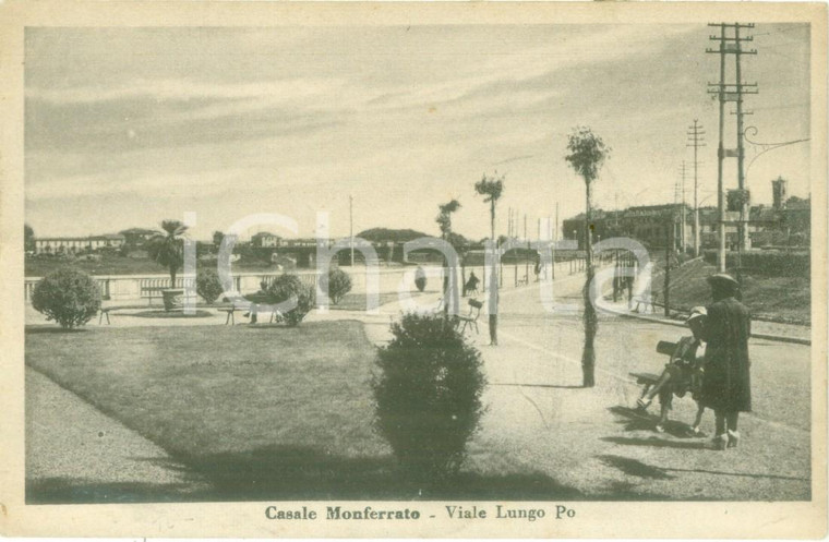 1930 ca CASALE MONFERRATO (AL) Veduta del Viale LUNGO PO *Cartolina FP NV