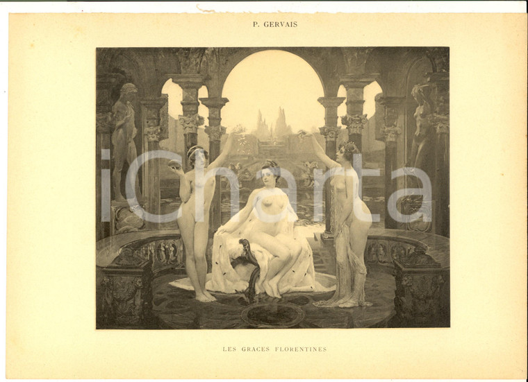 1920 ca ARTE Paul GERVAIS Les graces florentines *Stampa 29x21 cm 