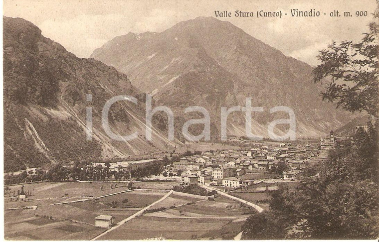 1925 ca VINADIO (CN) Panorama della VALLE STURA *Cartolina FP NV