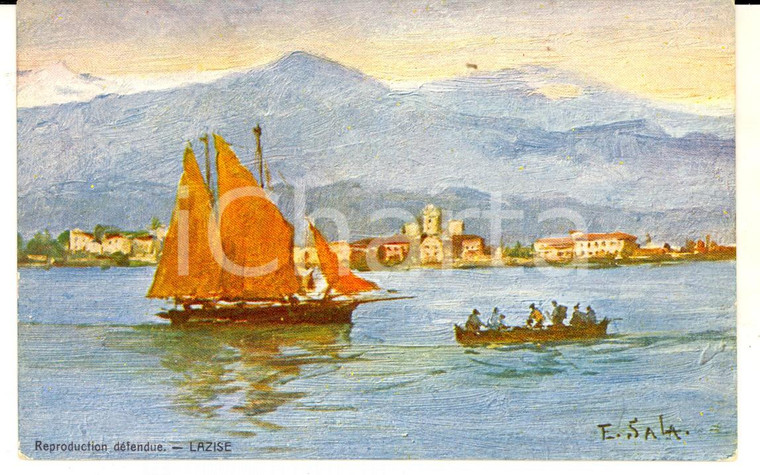1920 ca ARTE E. SALA Lazise *Cartolina Navigazione LAGO DI GARDA FP NV