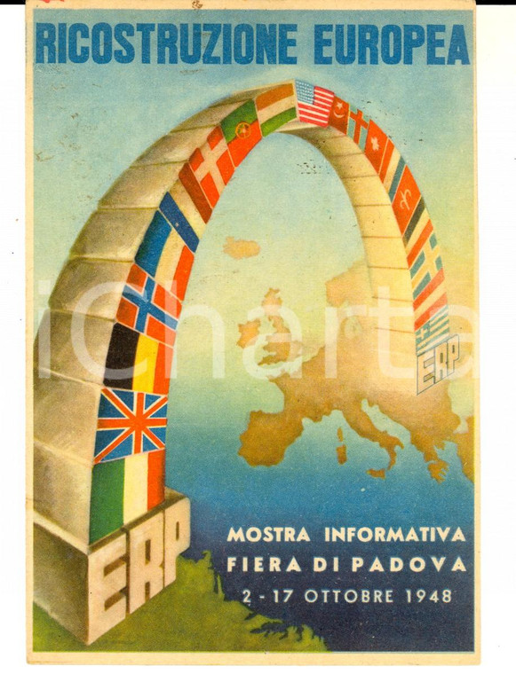 1948 STORIA POSTALE FIERA DI PADOVA Mostra Informativa - Cartolina con annullo