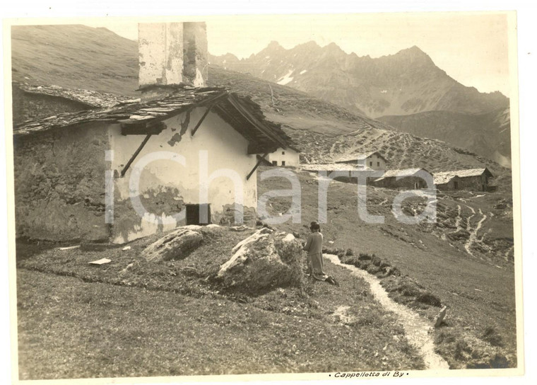 1922 CONCA DI BY Cappelletta  con fedele in preghiera *Foto VINTAGE 17x12 cm