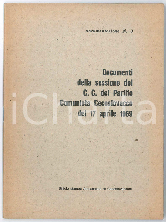 1969 KSČ Partito Comunista Cecoslovacco - Documenti sessione CC del 17 aprile