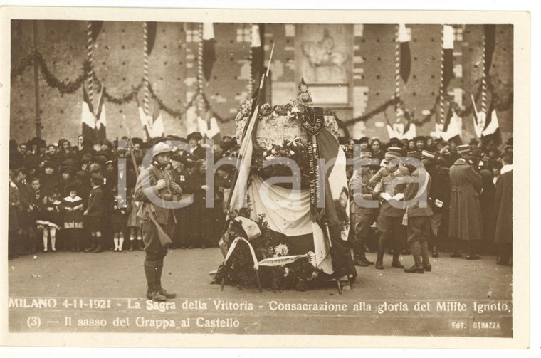 1921 MILANO Sagra della Vittoria - Il sasso del Grappa al Castello *Cartolina