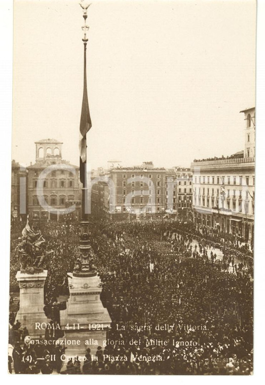 1921 ROMA Sagra della Vittoria - Il corteo in Piazza Venezia *Cartolina 