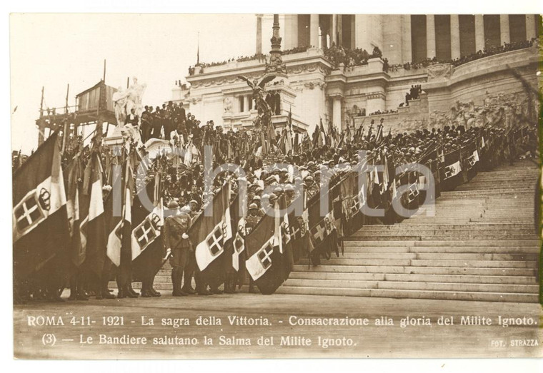 1921 ROMA Sagra della Vittoria - Le bandiere salutano la salma del Milite Ignoto