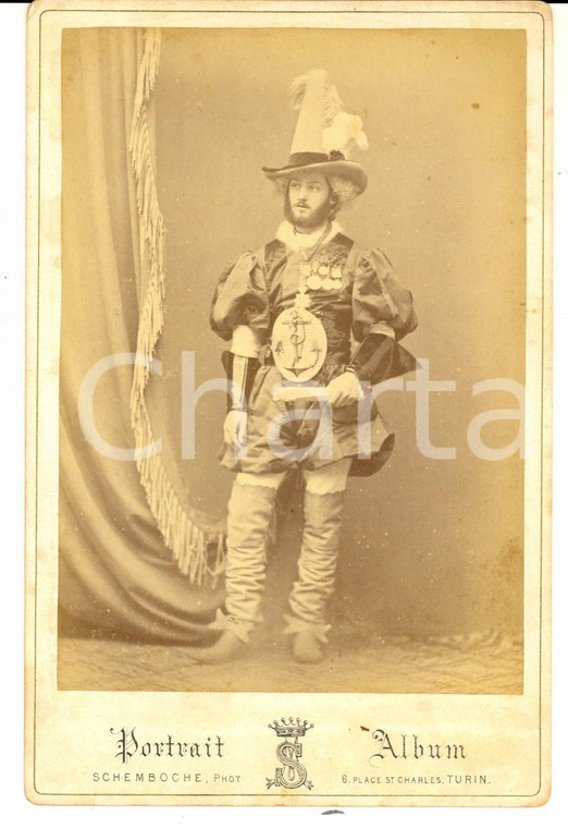 1870 ca TORINO Cantante lirico in costume di scena - Foto SCHEMBOCHE RARA