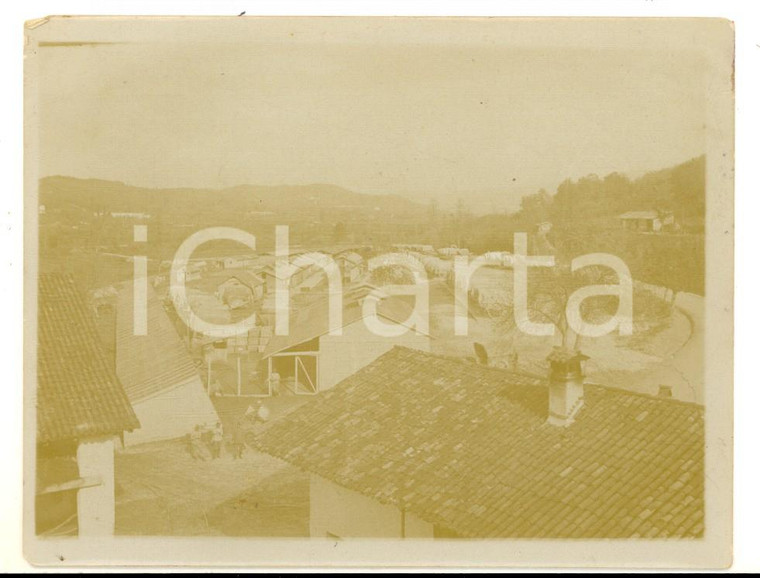 1918 WW1 ZONA DI GUERRA Veduta di un accampamento italiano *Foto 12x9 cm