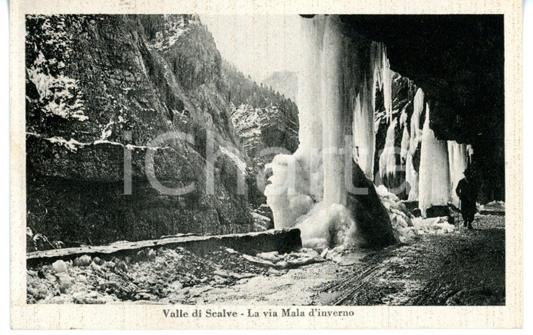 1948 COLERE (BG) Val di Scalve - VIA MALA con cascata di ghiaccio *Cartolina FP