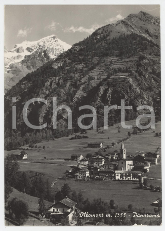 1950 ca OLLOMONT (AO) Panorama con Valpelline - Cartolina FG NV