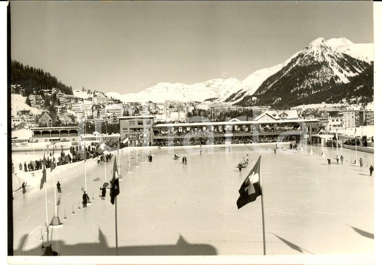 1954 DAVOS Campionati europei - La pista di pattinaggio su ghiaccio - Foto 18x13