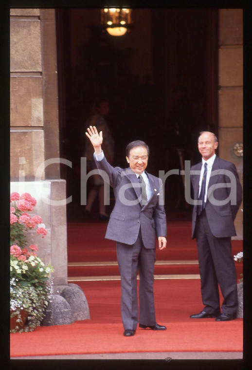 35mm vintage slide* 1990 ca ITALIA Toshiki KAIFU Primo ministro giapponese