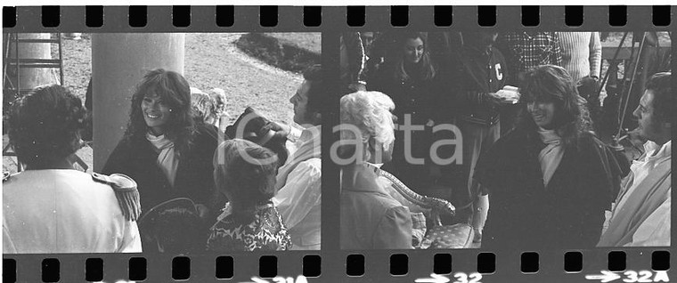 35mm LOTTO 2 NEGATIVI* 1974 ALLONSANFAN Lea MASSARI Marcello MASTROIANNI sul set