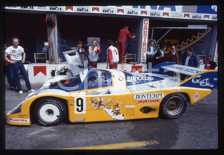 35mm vintage slide* 1986 360 KM MONZA PORSCHE 956 Obermaier Racing ai box (7)