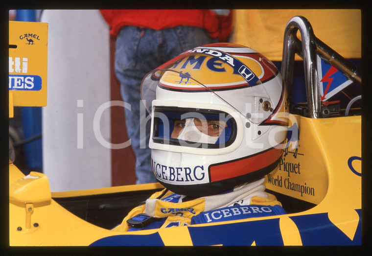 35mm vintage slide* 1988 Nelson PIQUET su LOTUS 100T - Ritratto del pilota (8)