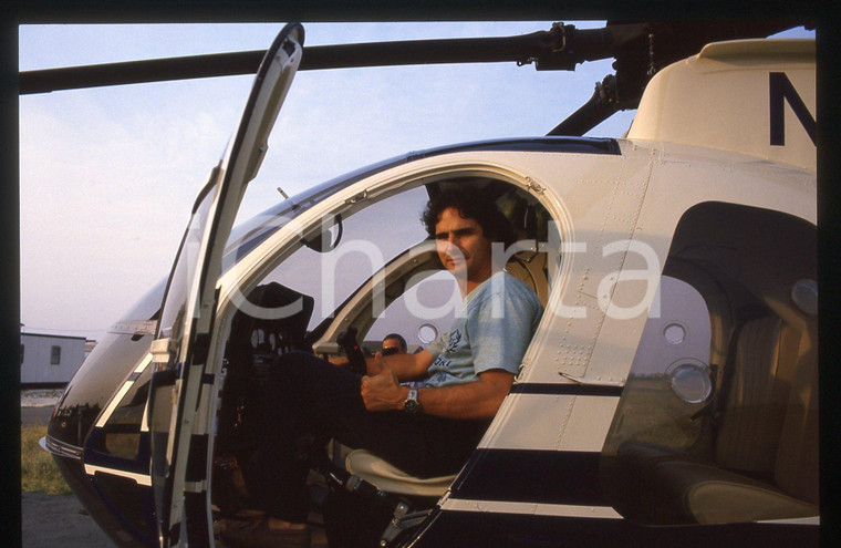 35mm vintage slide* 1988 VILLA SAN MARTINO Nelson PIQUET Pilota elicottero (108)