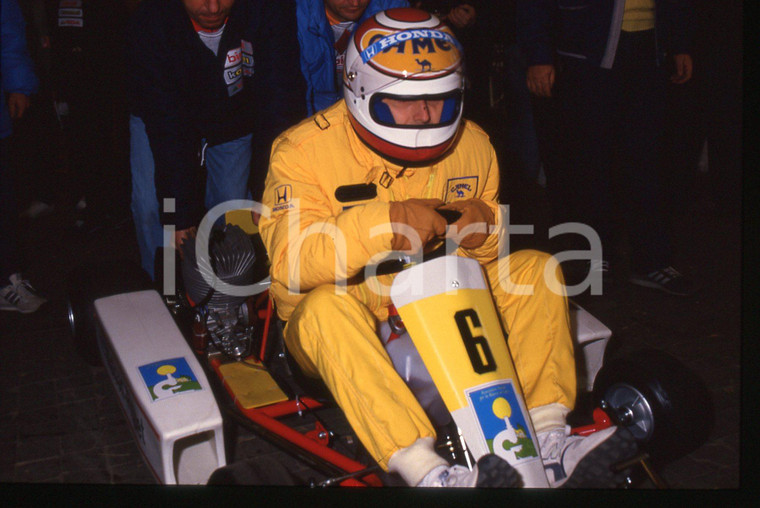 35mm vintage slide* 1988 AIRC Gara beneficenza - Nelson PIQUET pilota go-kart 2