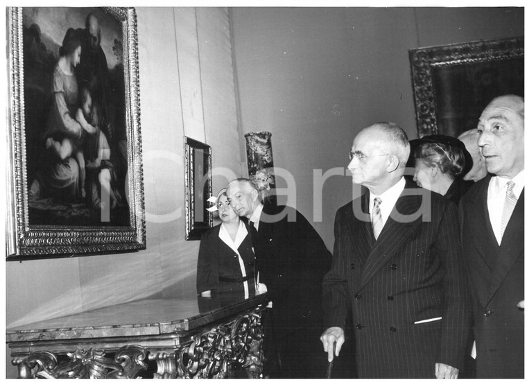 1955 ROMA Galleria Palazzo Barberini - Luigi EINAUDI in visita - Foto 18x13 cm