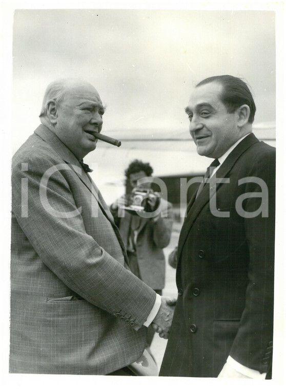 1954 BROMLEY Biggin Hill Airport - Winston CHURCHILL with Pierre MENDES FRANCE