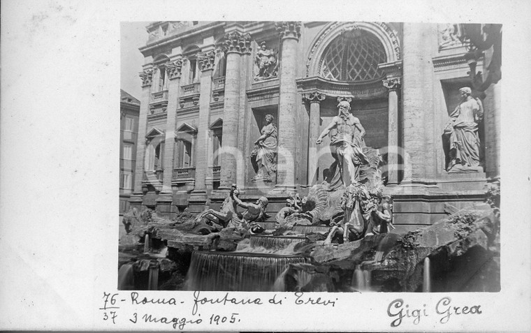 1905 ROMA Fontana di Trevi *VERA FOTO in formato cartolina