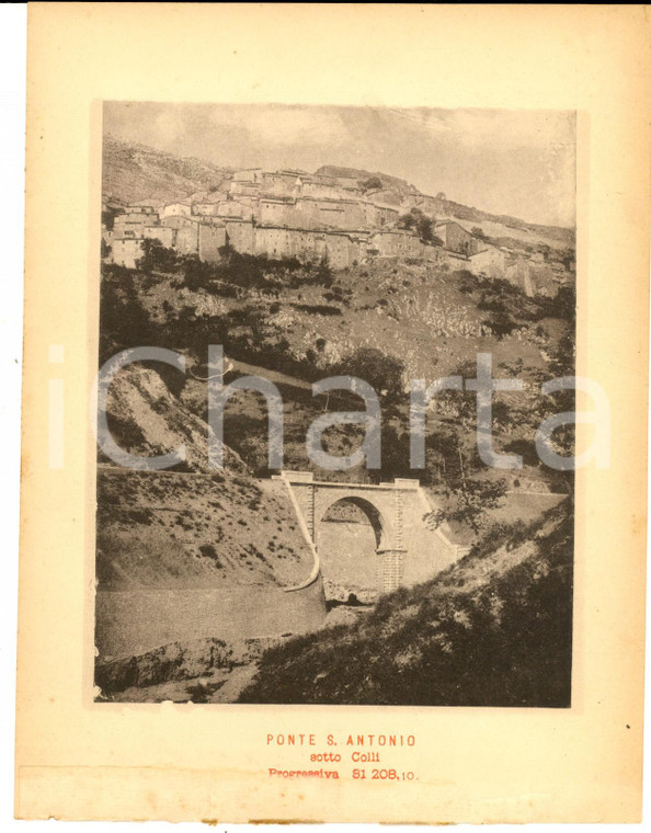 1888 Ferrovia ROMA-SULMONA - Ponte S. ANTONIO sotto Colli - Stampa 16x20 cm