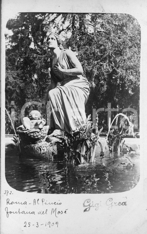 1909 ROMA Fontana del Mosè al Pincio *Fotocartolina