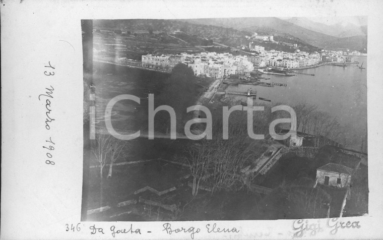 1908 GAETA Veduta panoramica di BORGO ELENA *Fotocartolina