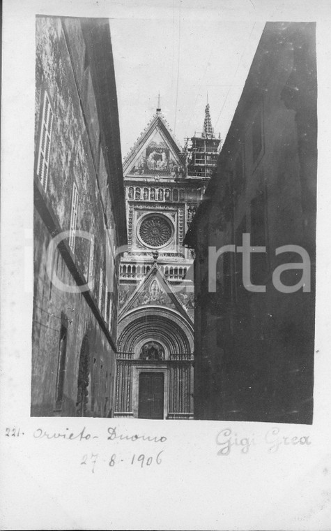 1906 ORVIETO Il Duomo scorcio panoramico *Fotocartolina