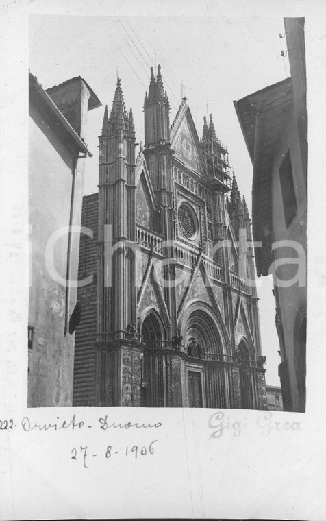 1906 ORVIETO Il Duomo scorcio panoramico **Fotocartolina