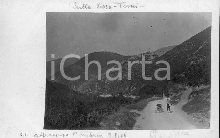 1906 UMBRIA In bicicletta lungo la strada VISSO - TERNI *Fotocartolina