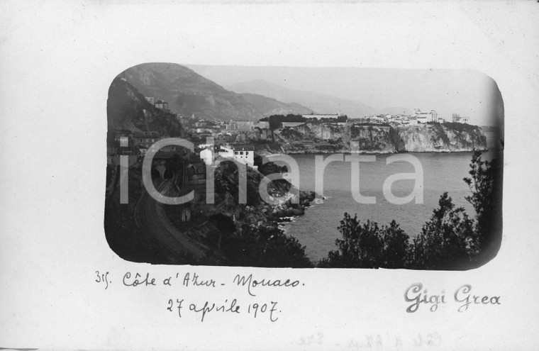 1907 Côte d'Azur verso Monaco *Fotocartolina