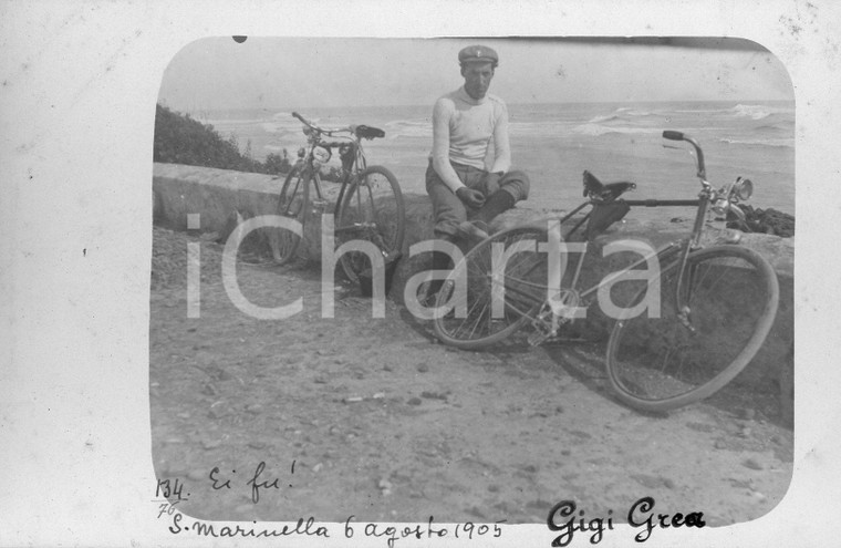 1905 ROMA SANTA MARINELLA In bicicletta in prossimità della spiaggia **Foto