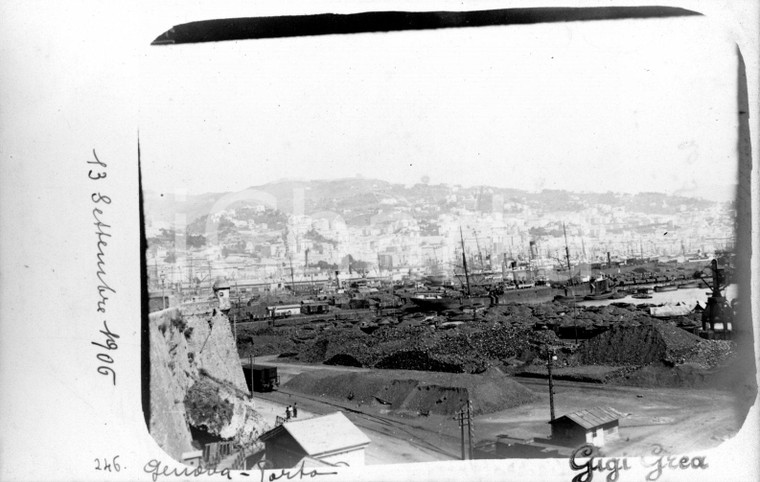 1906 GENOVA Scorcio animato del porto  *Fotocartolina