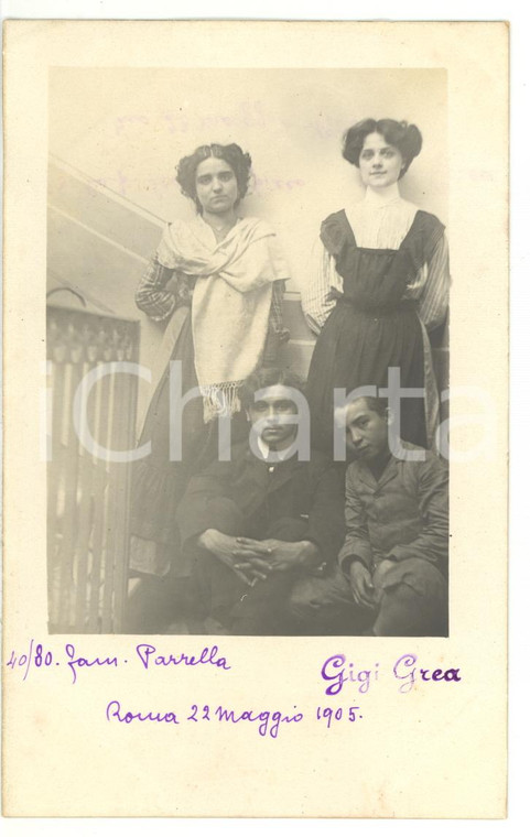 1905 ROMA Ritratto della famiglia PARRELLA *Fotocartolina