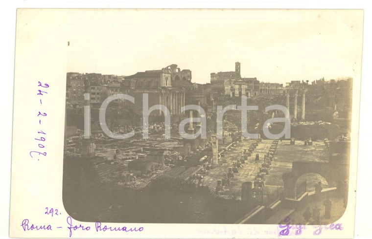 1907 ROMA Scorcio panoramico del FORO ROMANO *Fotocartolina