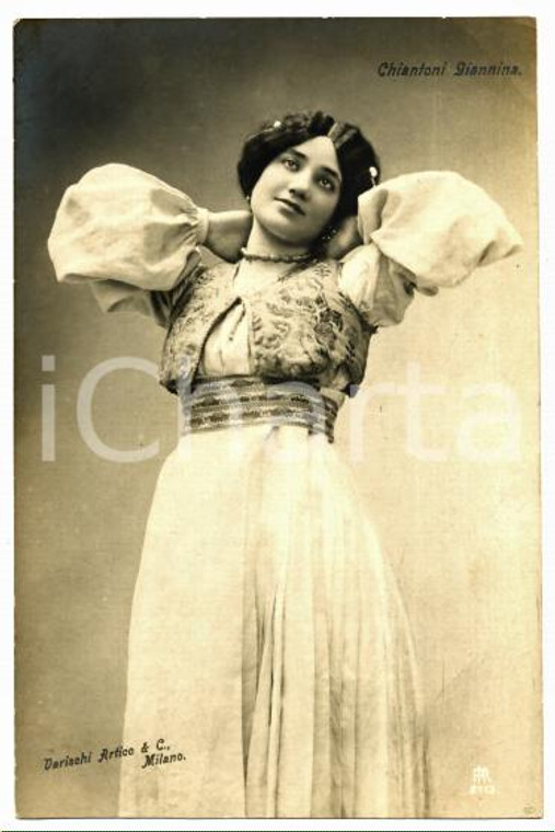 1920 ca TEATRO Giannina CHIANTONI Ritratto dell'attrice *Cartolina FP NV