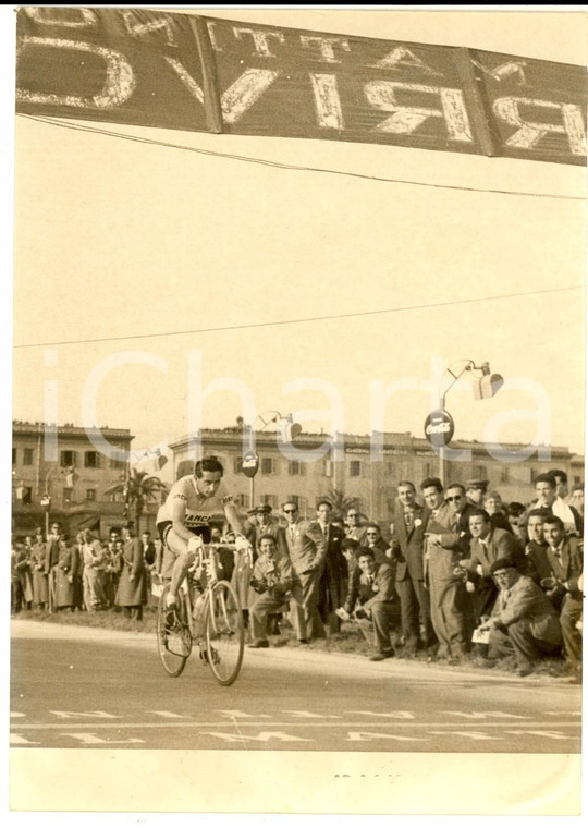 1954 CICLISMO GIRO DELLA CAMPANIA Vincitore Fausto COPPI all'arrivo - Foto 13x18