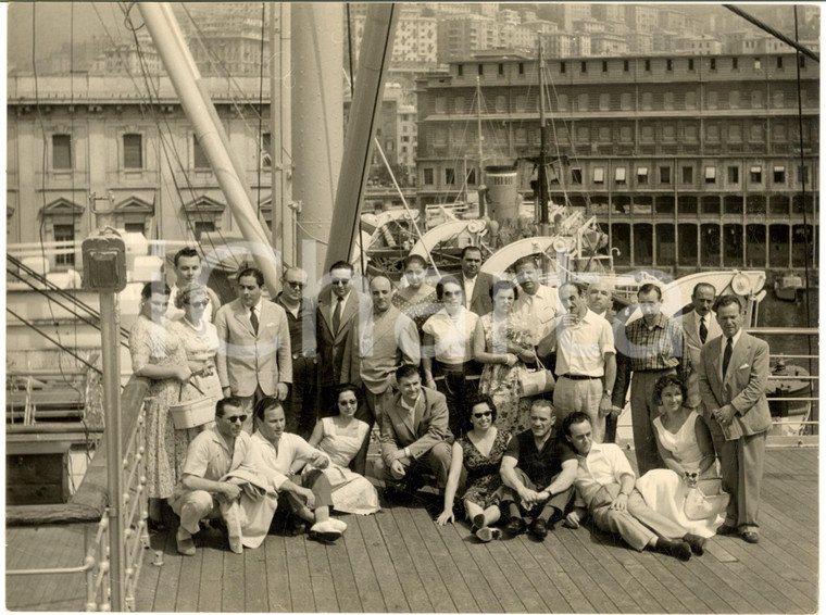 1957 GENOVA Compagnia di prosa in partenza con la nave "Provence" *Foto 24x18