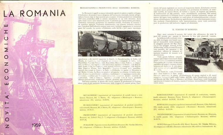 1959 ROMANIA - Novità economiche - VINTAGE Brochure ILLUSTRATA