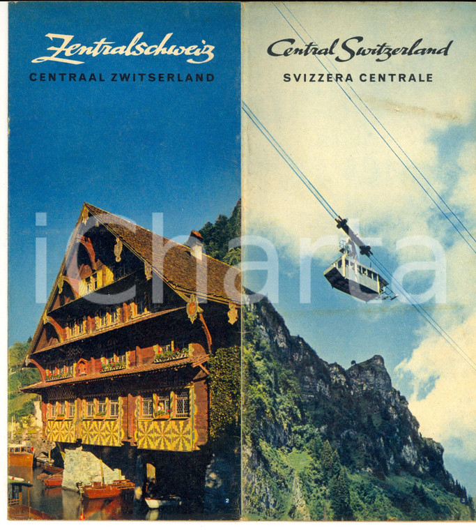 1955 ca CENTRAL SWITZERLAND Vintage brochure - ILLUSTRATED - Map