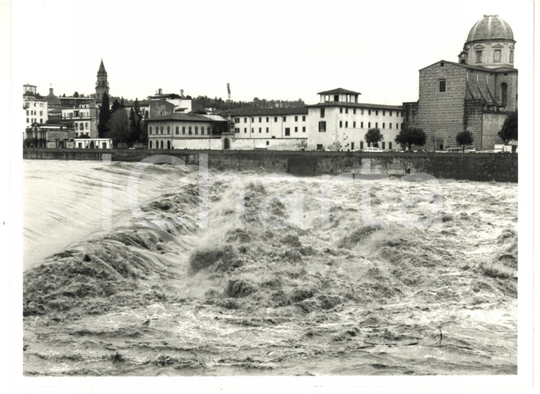 1990 ca FIRENZE Lungarno Soderini - Arno in piena *Foto 24x18 cm