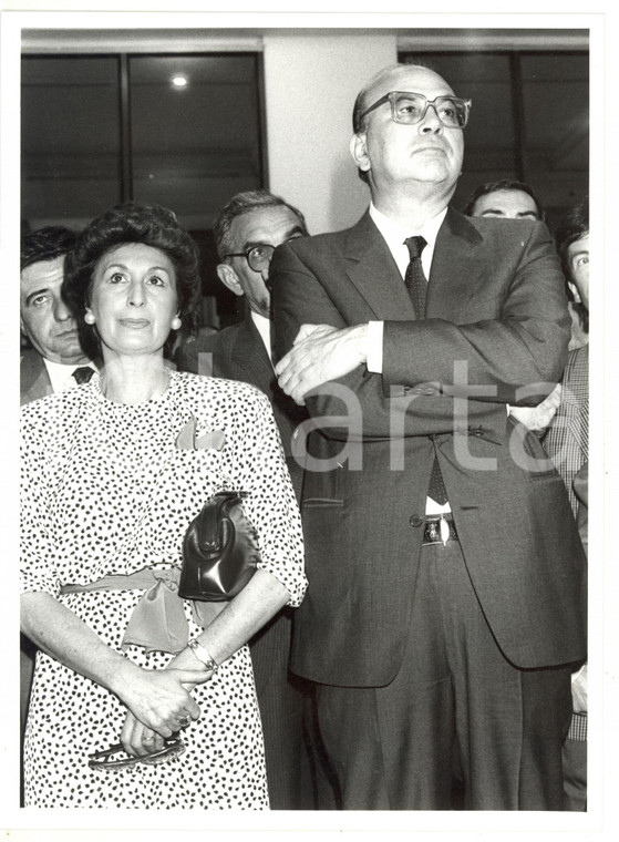 1985 ca MILANO Conferenza con Bettino CRAXI e moglie Anna Maria *Foto 18x24 cm