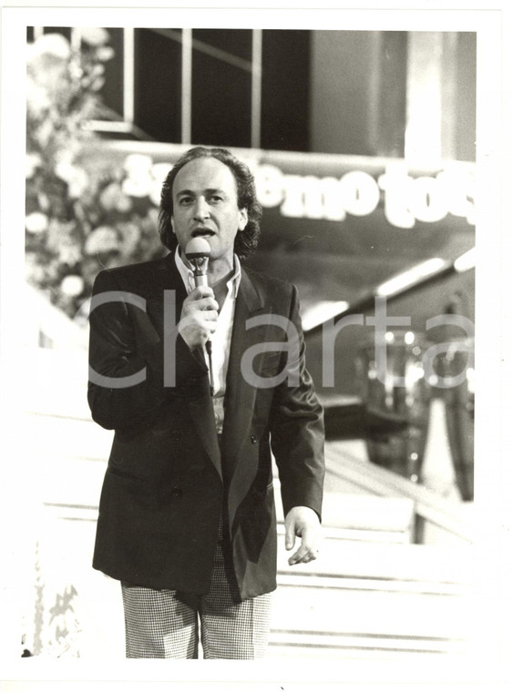 1985 FESTIVAL DI SANREMO Mimmo LOCASCIULLI sul palco dell'Ariston *Foto 18x24 cm