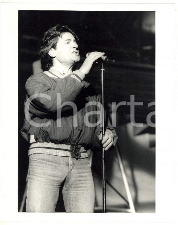 1985 ca MUSICA Fausto LEALI sul palco *Foto VINTAGE 20x25 cm