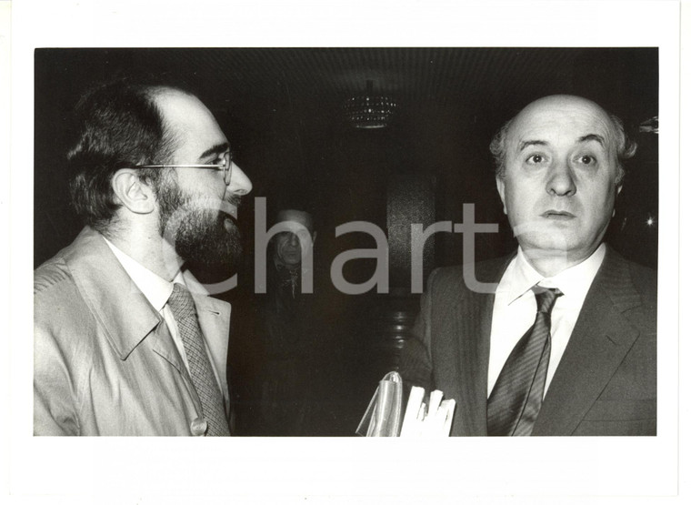 1985 MILANO Convegno Dc - Antonio BALLARIN discute con Ciriaco DE MITA *Foto