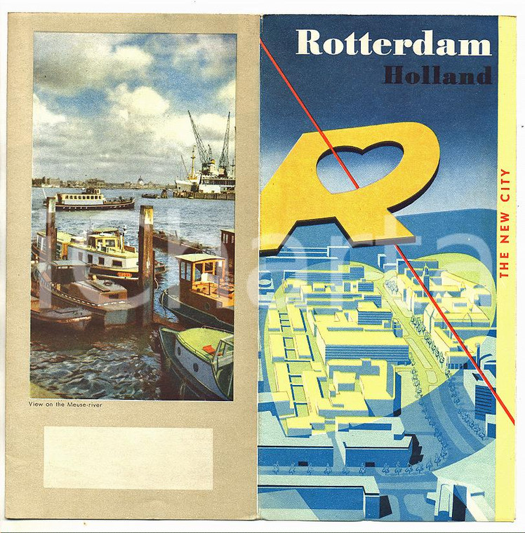 1956 ROTTERDAM (NL) The new city - Pieghevole illustrato con mappa *VINTAGE