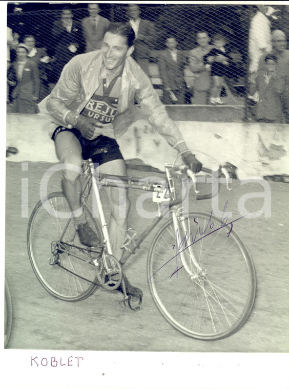 1950 CICLISMO TOUR DE FRANCE Ferdi KUBLER vincitore - Foto con autografo 18x24