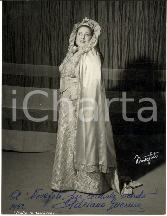 1952 BRESCIA LIRICA - Soprano Adriana GUERRINI - Foto con autografo 18x24