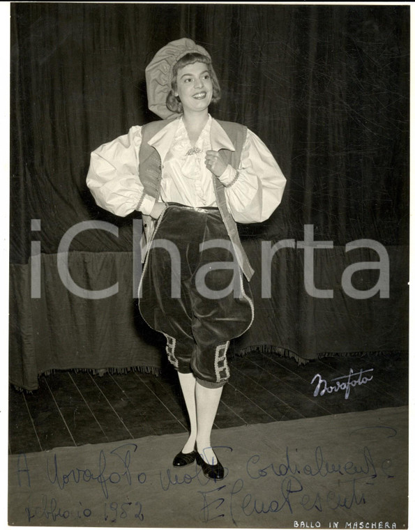 1952 BRESCIA LIRICA - Cantante Elena PESENTI  - Foto con autografo 18x24 cm